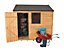 Forest Garden 8x6 ft Reverse apex Golden brown Wooden Shed with floor & 1 window (Base included) - Assembly service included