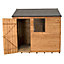 Forest Garden 8x6 ft Reverse apex Golden brown Wooden Shed with floor & 1 window (Base included)