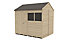 Forest Garden 8x6 ft Reverse apex Overlap Pressure treated Wooden Shed with floor & 2 windows