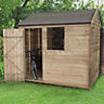 Forest Garden 8x6 ft Reverse apex Wooden Shed with floor & 1 window (Base included) - Assembly service included