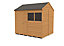 Forest Garden 8x6 ft Reverse apex Wooden Shed with floor & 2 windows
