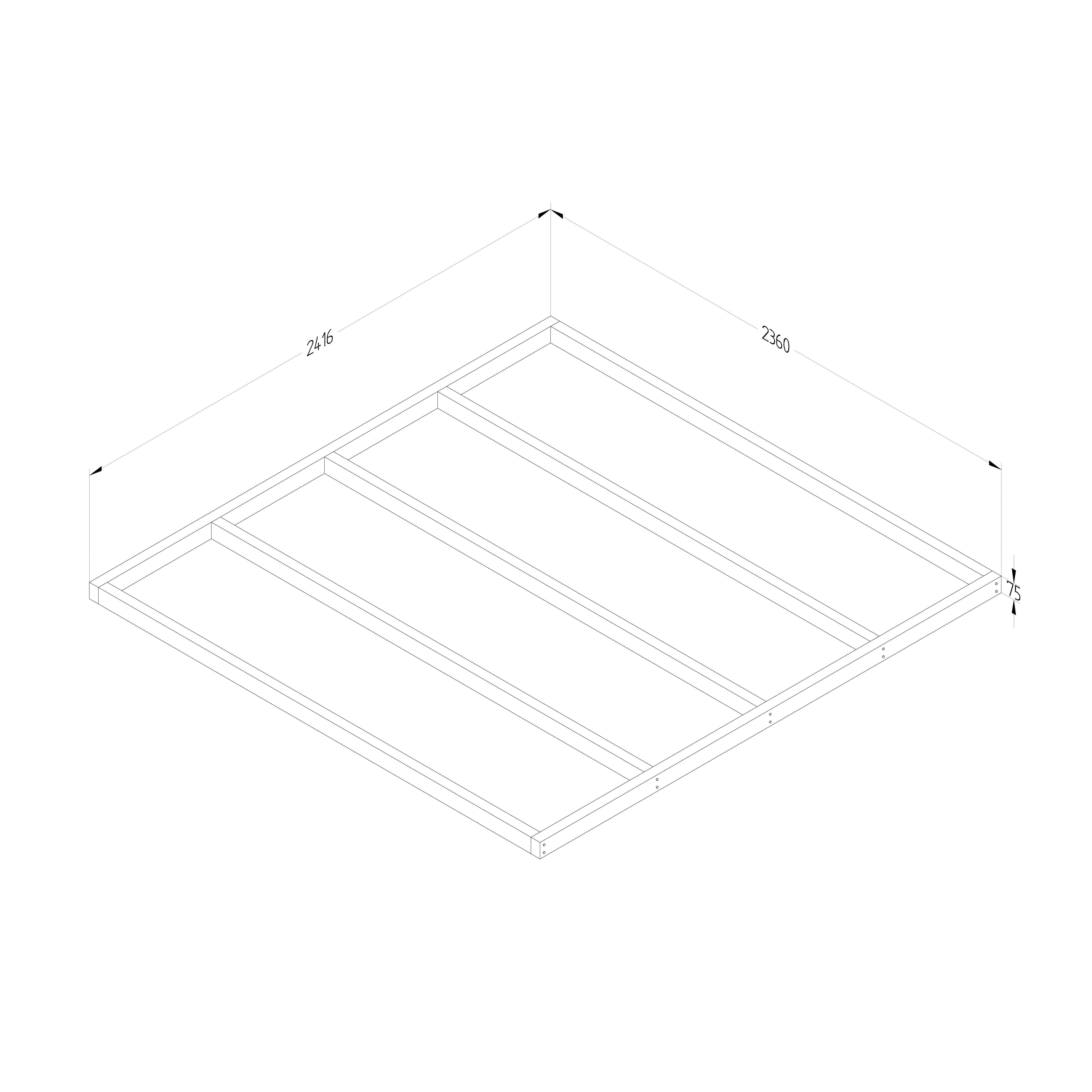 Forest Garden 8x8 Timber Shed base (L) 236cm x (W) 241.6cm - Assembly service included