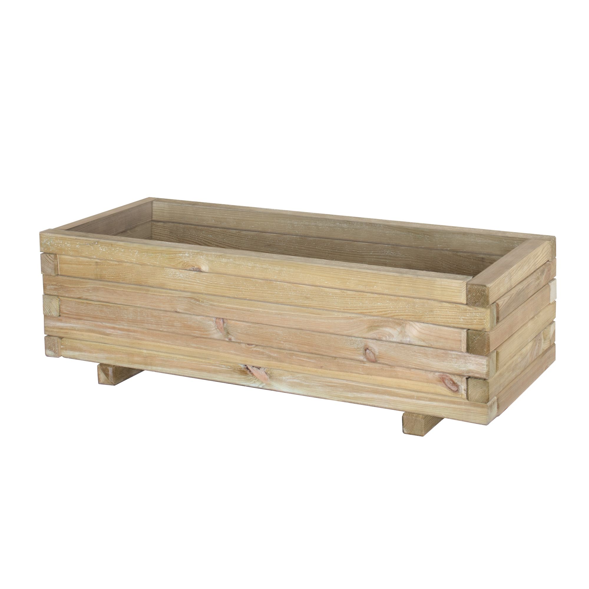 Forest Garden Agen Wooden Rectangular Planter (H)32cm (W)100cm