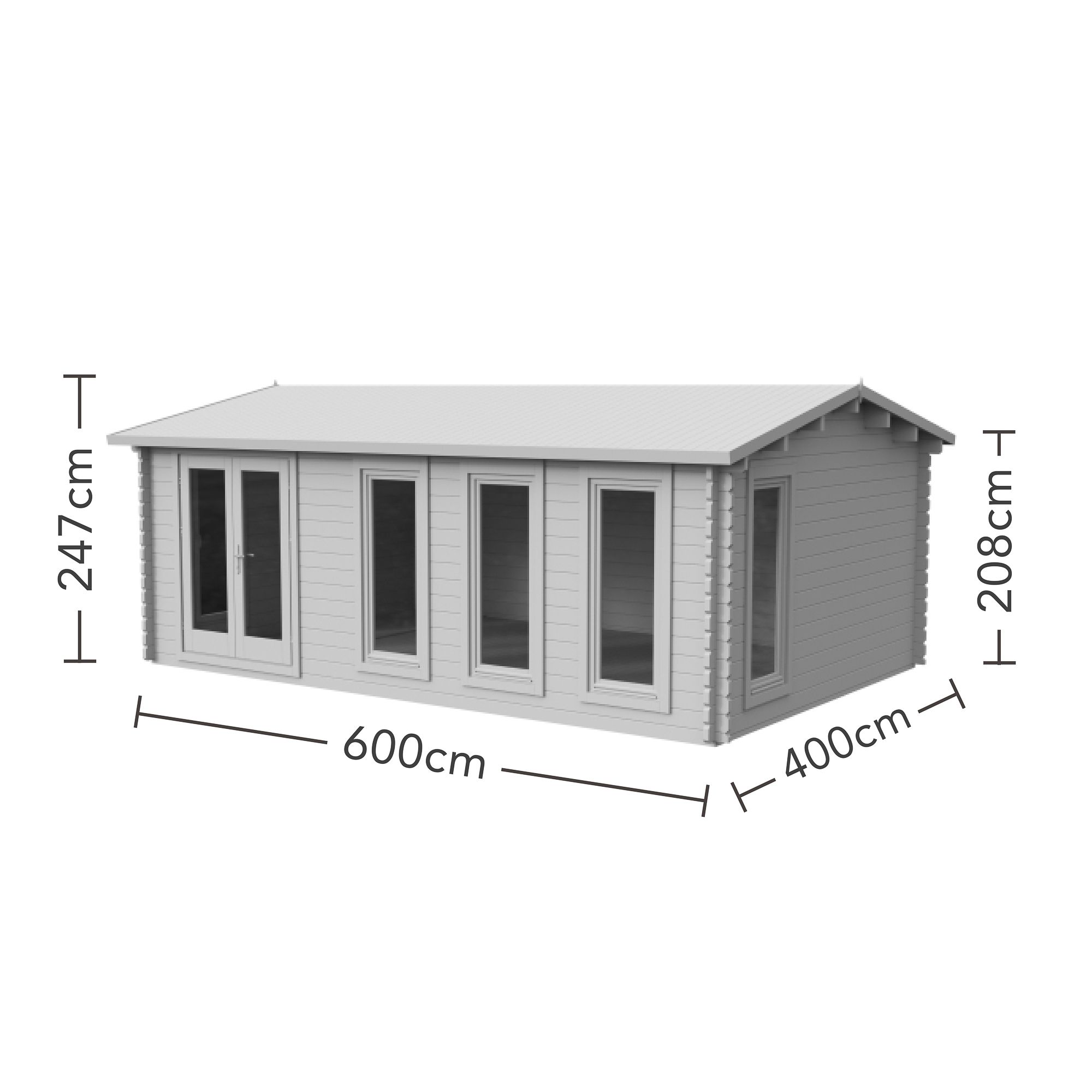 Forest Garden Blakedown 6x4 ft Toughened glass with Double door Pent Wooden Cabin - Assembly service included