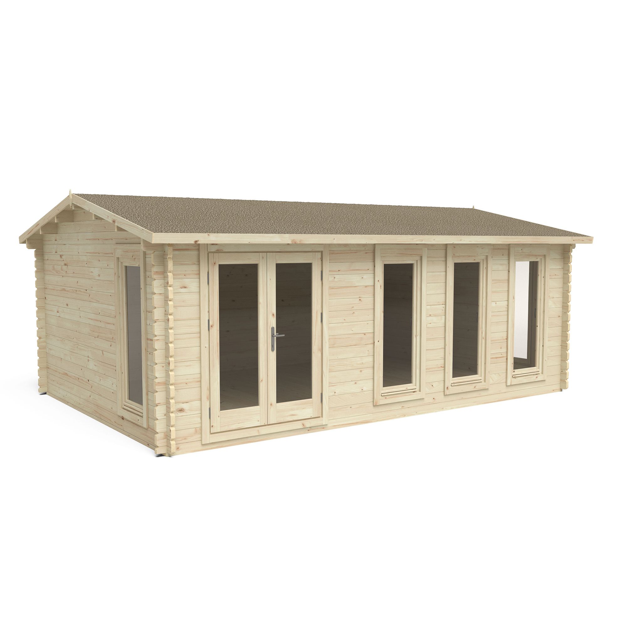 Forest Garden Blakedown 6x4 ft Toughened glass with Double door Pent Wooden Cabin - Assembly service included