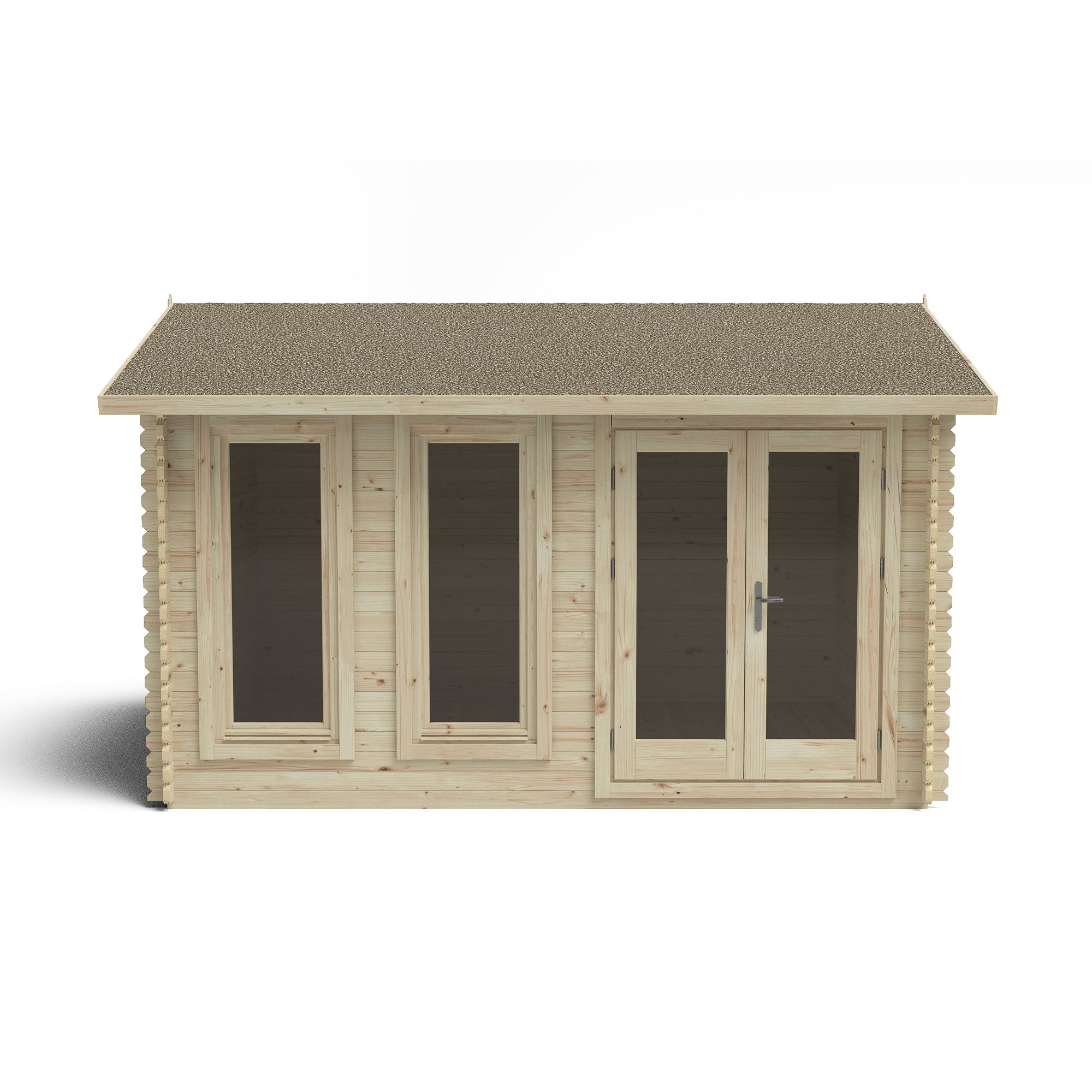 Forest Garden Chiltern 4x3 ft Toughened glass with Double door Pent Wooden Cabin