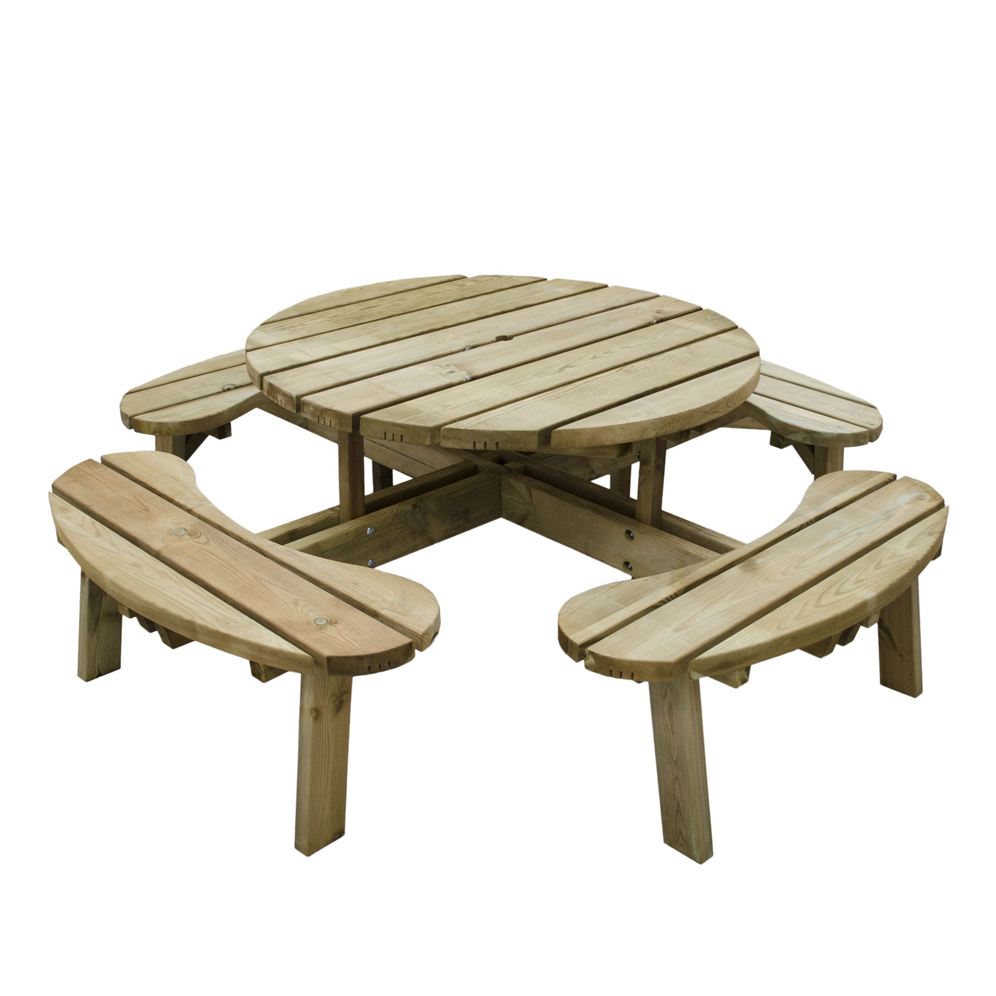 Forest Garden Circular natural timber Wooden Non extendable Round Picnic table DIY at B Q