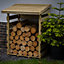 Forest Garden Compact Wooden 3x3 ft Pent Log store