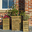Forest Garden Contemporary Natural Timber Wooden Hexagonal Planter 42cm, Pack of 3