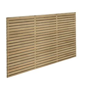 Forest Garden Contemporary Slatted Pressure treated 4ft Wooden Decorative fence panel (W)1.8m (H)1.2m, Pack of 3