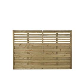 Forest Garden Contemporary Slatted Pressure treated 4ft Wooden Fence panel (W)1.8m (H)1.2m, Pack of 5