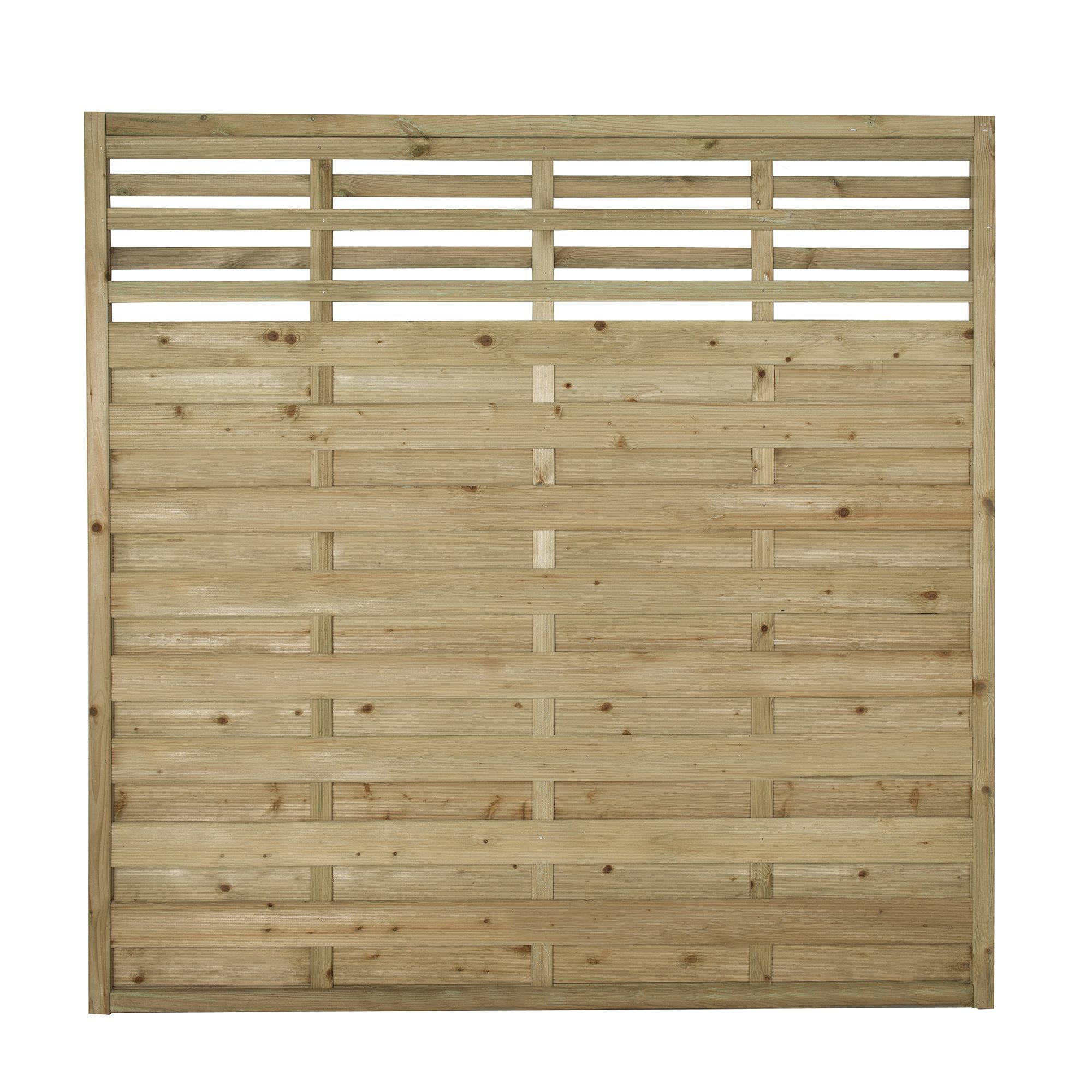 Forest Garden Contemporary Slatted Pressure Treated Fence Panel W 1 8m H 1 8m Pack Of 3 Diy At B Q