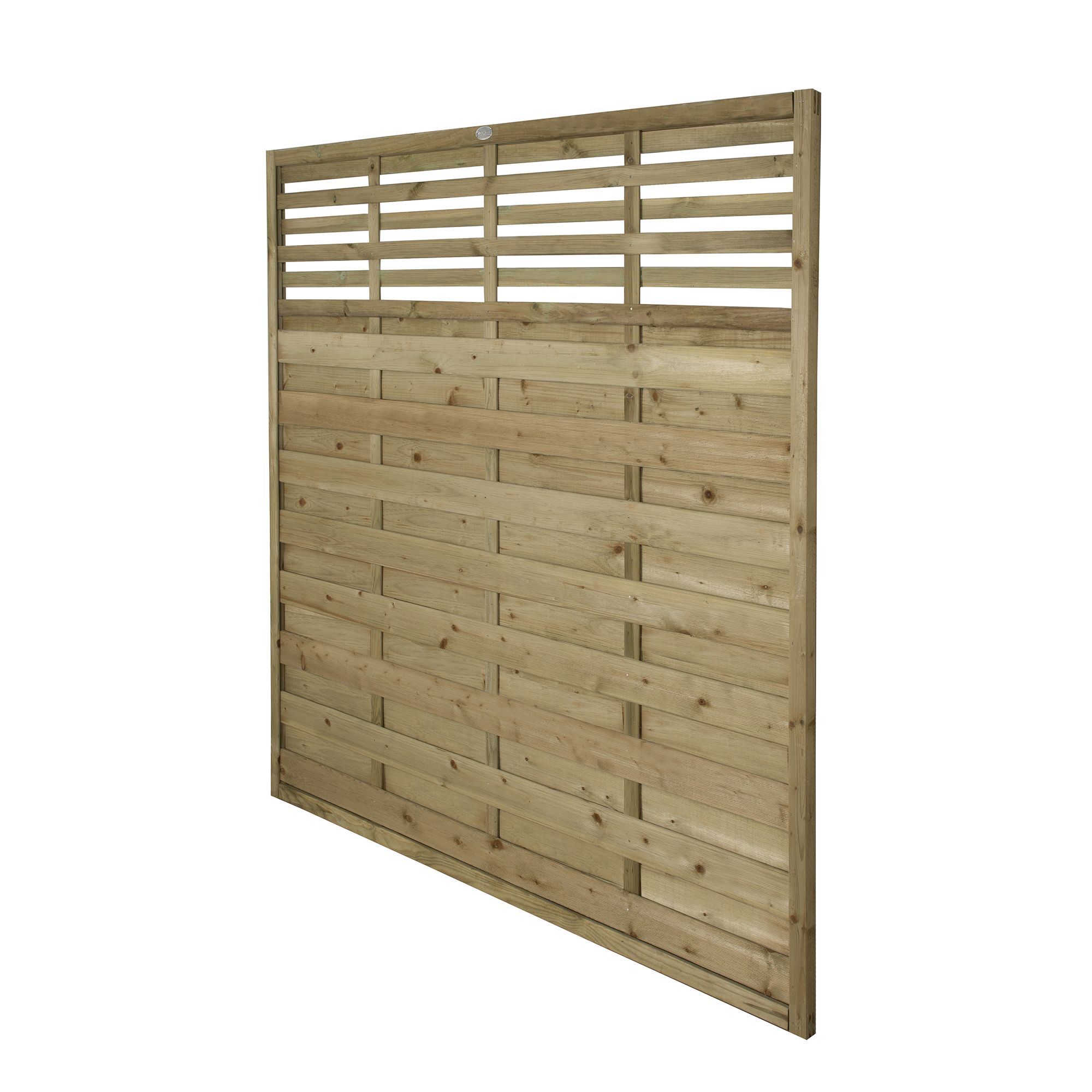 Forest Garden Contemporary Slatted Pressure treated Wooden Fence panel (W)1.8m (H)1.8m, Pack of 5