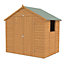 Forest Garden Delamere 7x5 Apex Dip treated Shiplap Golden Brown Shed with floor