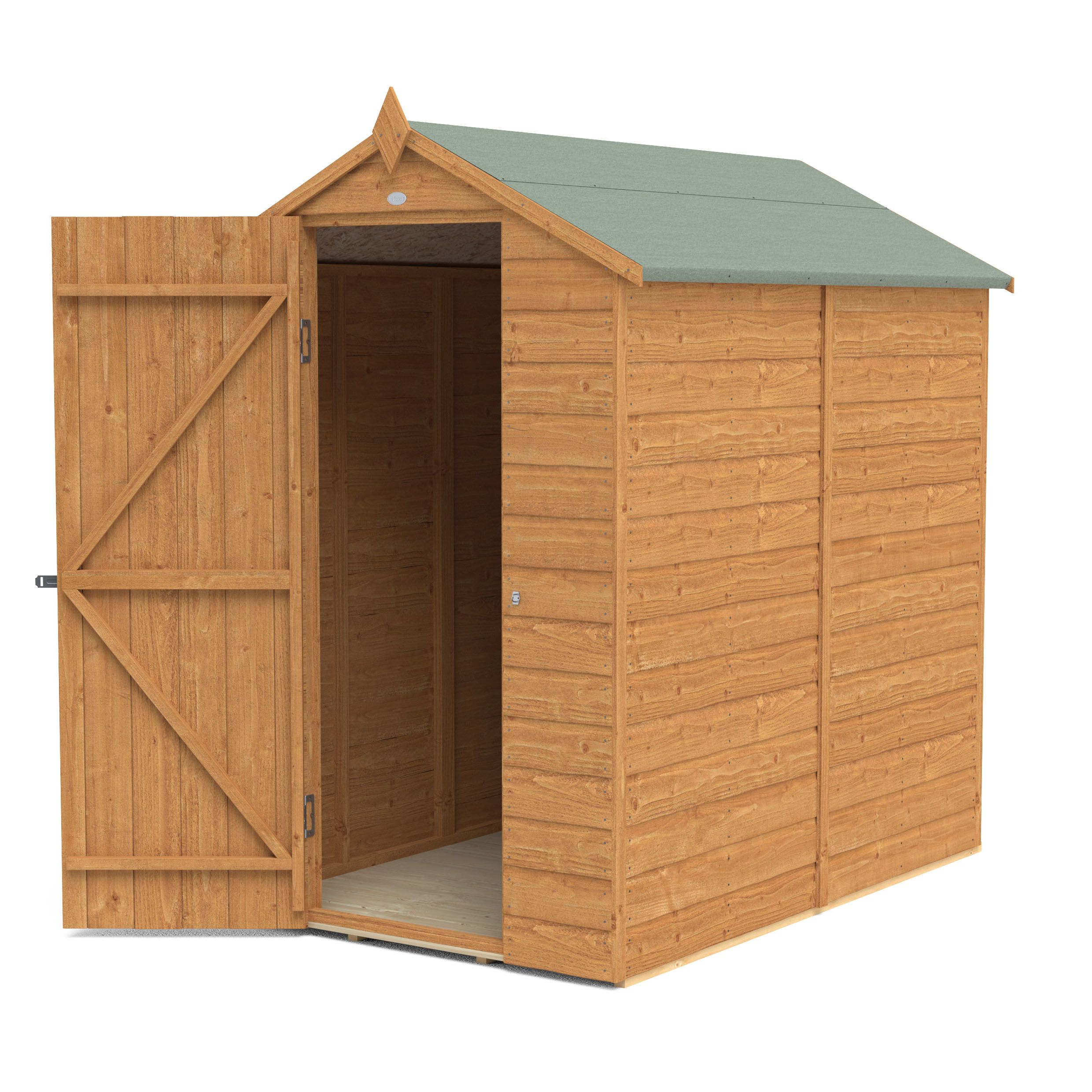 Forest Garden Delamere Range 6x4 ft Apex Wooden Shed with floor