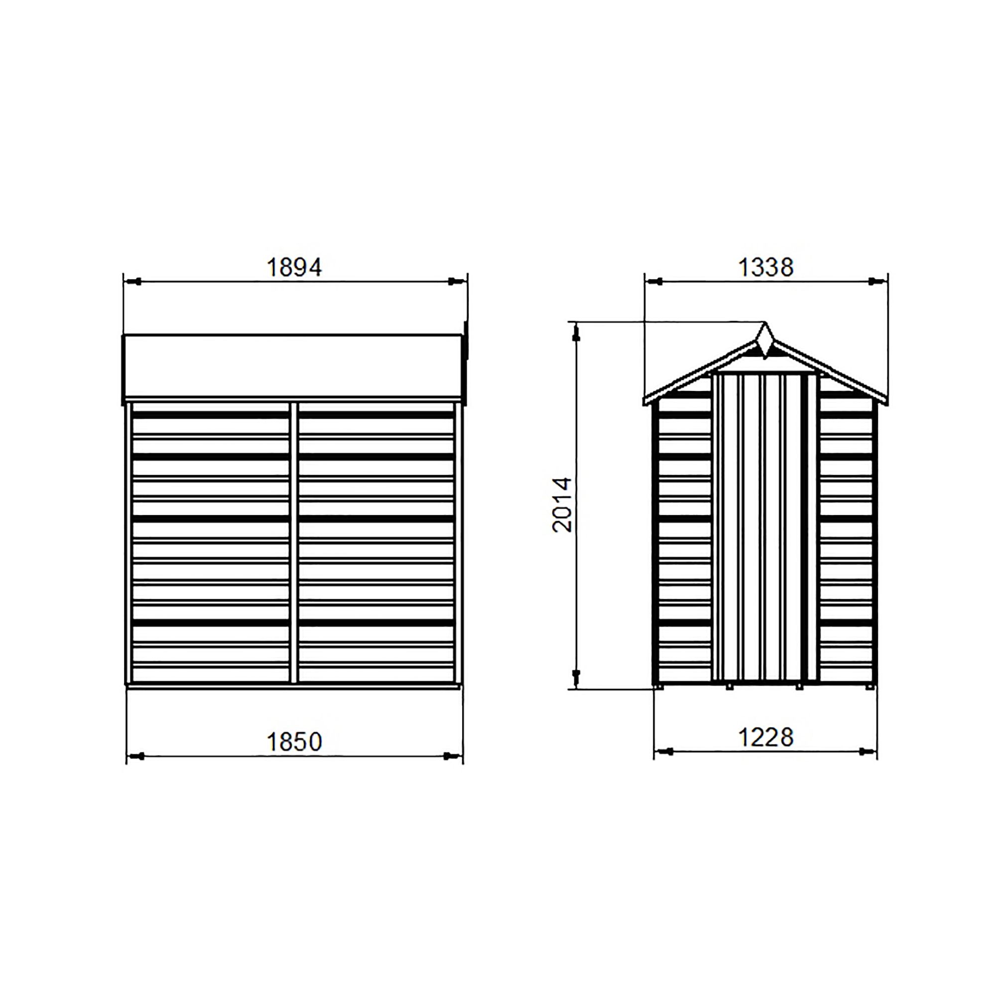 Forest Garden Delamere Range 6x4 ft Apex Wooden Shed with floor