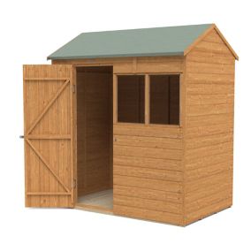 Forest Garden Delamere Range 6x4 ft Reverse apex Shiplap Wooden Shed with floor & 2 windows