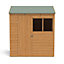 Forest Garden Delamere Range 6x4 Reverse apex Dip treated Shiplap Golden Brown Shed with floor