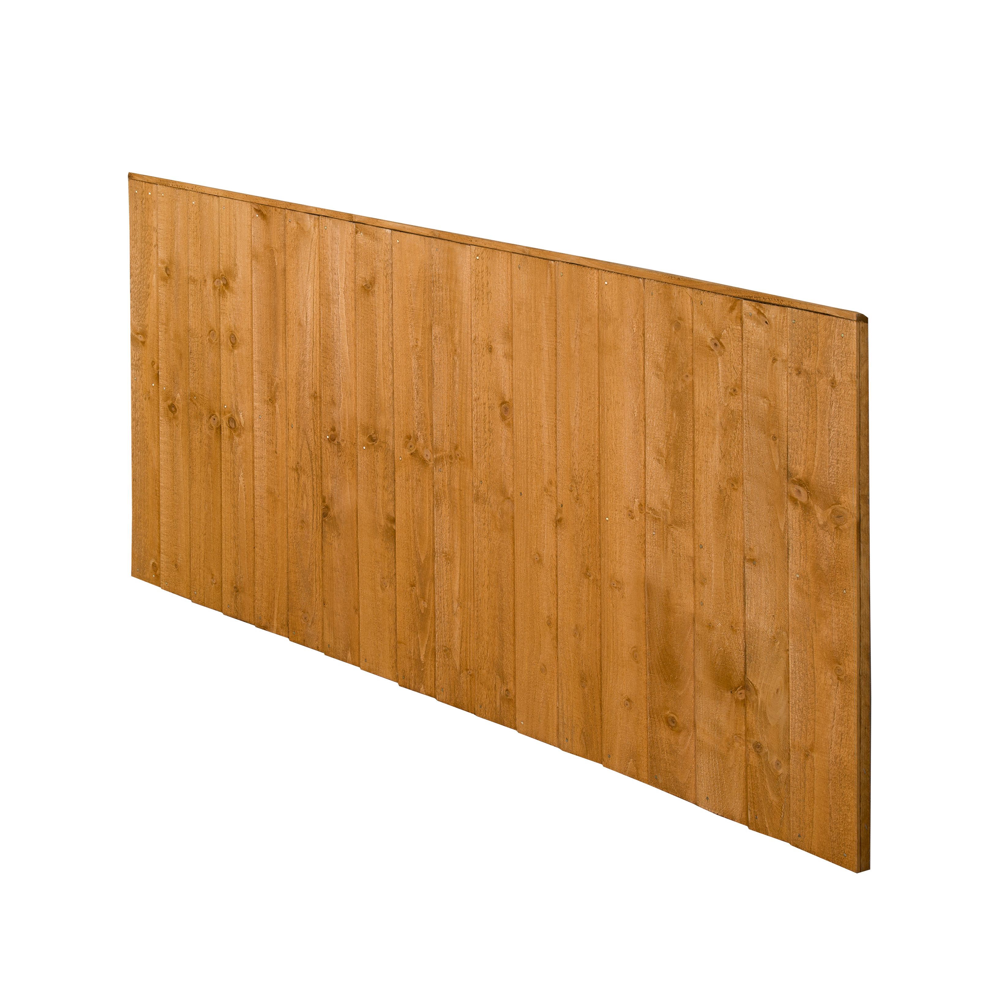 Forest Garden Dip treated 3ft Golden brown Wooden Fence panel (W)1.83m (H)0.93m, Pack of 4