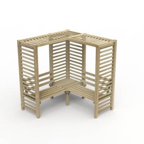 Forest Garden Firenze Corner arbour, (H)1970mm (W)1800mm (D)1800mm - Assembly required