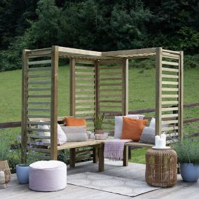 Forest Garden Firenze Corner arbour, (H)1970mm (W)1800mm (D)1800mm - Assembly required