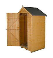Forest Garden Forest 4x3 ft Apex Natural timber Wooden Shed with floor