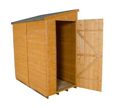 Forest Garden Forest 6x3 ft Pent Natural timber Wooden Shed with floor - Assembly service included