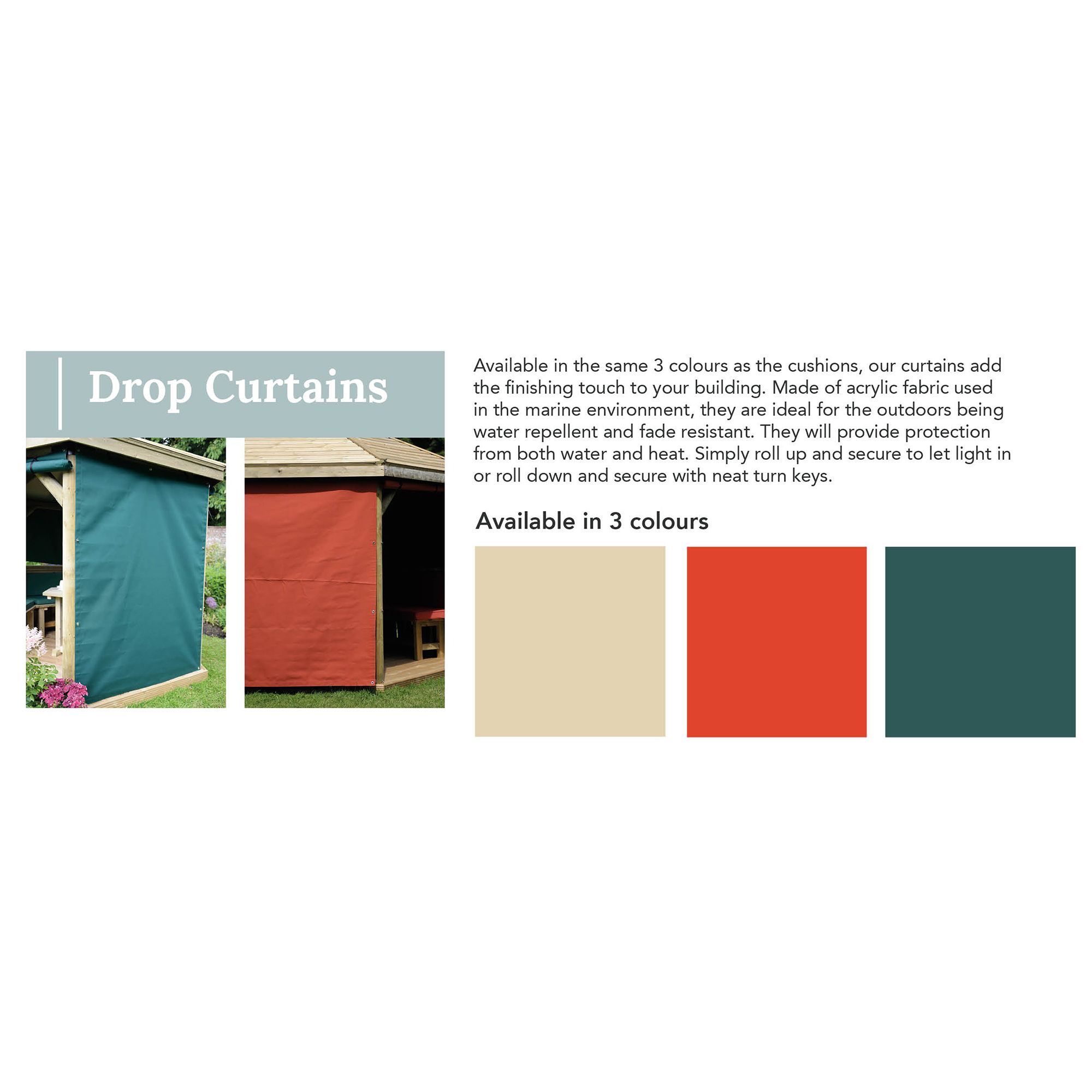 Forest Garden Green Side curtain, Pack of 8 (W)5100mm