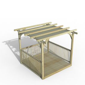 Forest Garden Grey Pergola & decking kit, x4 Post x3 Balustrade (H) 2.5m x (W) 5.2m - Canopy included