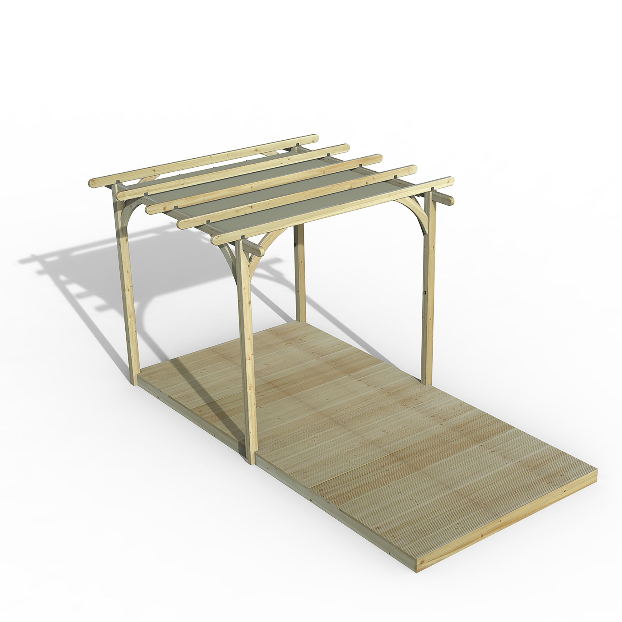 Forest Garden Grey Rectangular Pergola & decking kit (H) 2.5m x (W) 5.2m - Canopy included