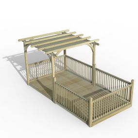 Forest Garden Grey Rectangular Pergola & decking kit with 5 balustrades (H) 2.5m x (W) 5.2m - Canopy included