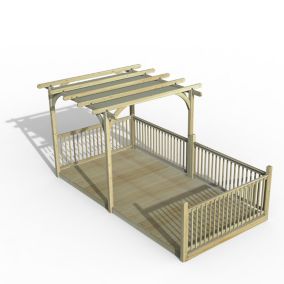 Forest Garden Grey Rectangular Pergola & decking kit, x0 Post x4 Balustrade (H) 2.5m x (W) 5.2m - Canopy included