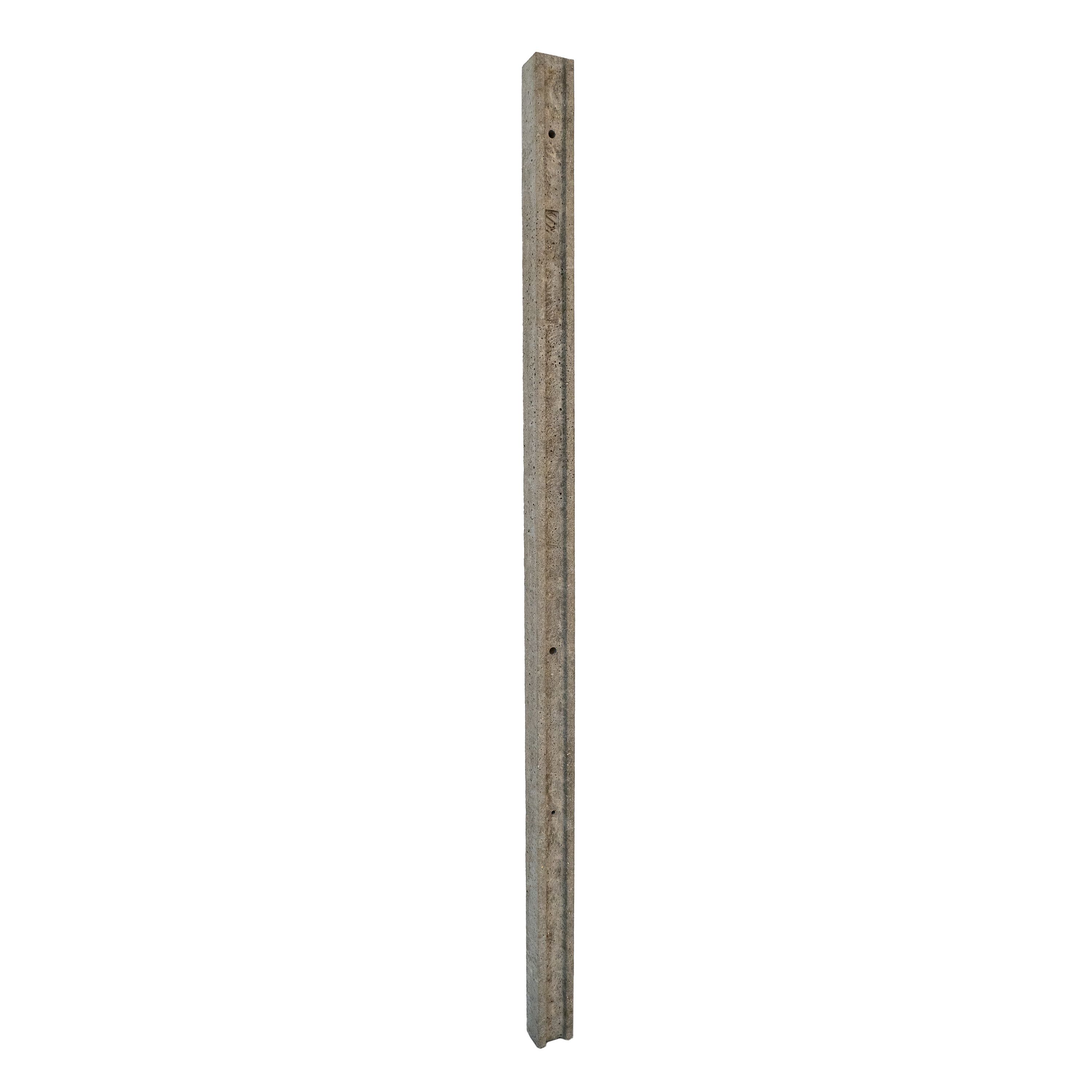 Forest Garden Grey Slotted Rectangular Concrete Gate & fence post (H)0 ...