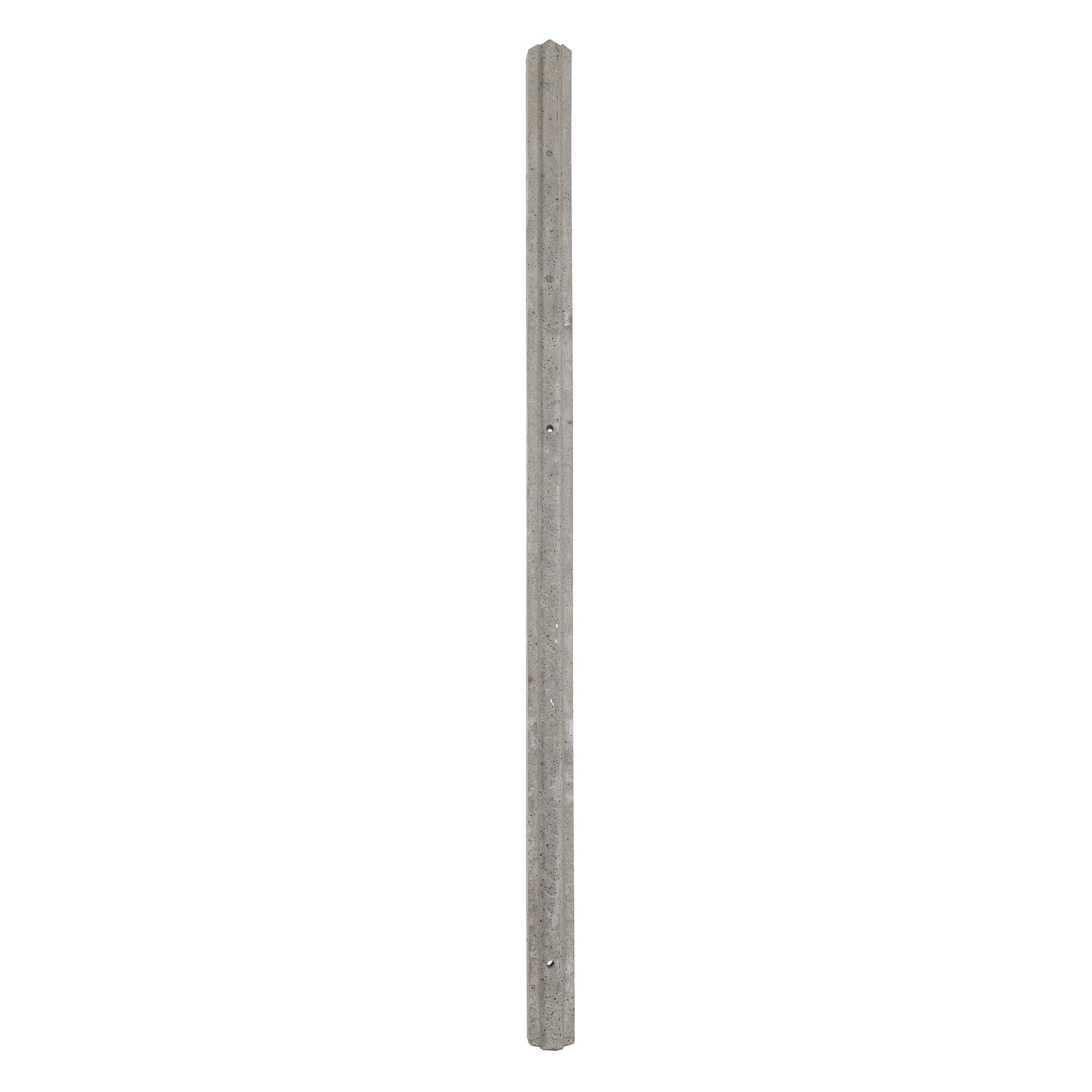 Forest Garden Grey Slotted Square Concrete Fence post (H)2.36m (W)84mm ...