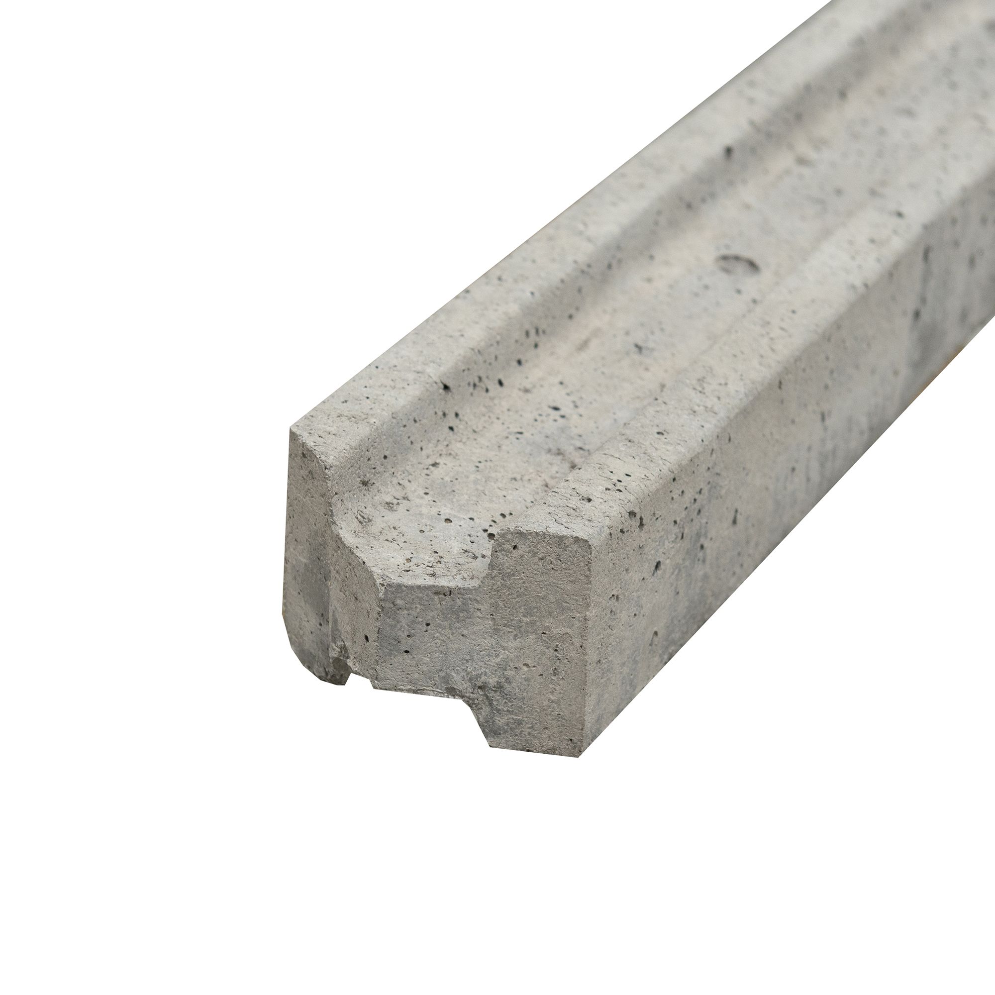 Forest Garden Grey Slotted Square Concrete Fence post (H)2.36m (W)84mm ...
