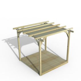 Forest Garden Grey Square Pergola & decking kit (H) 2.5m x (W) 5.2m - Canopy included