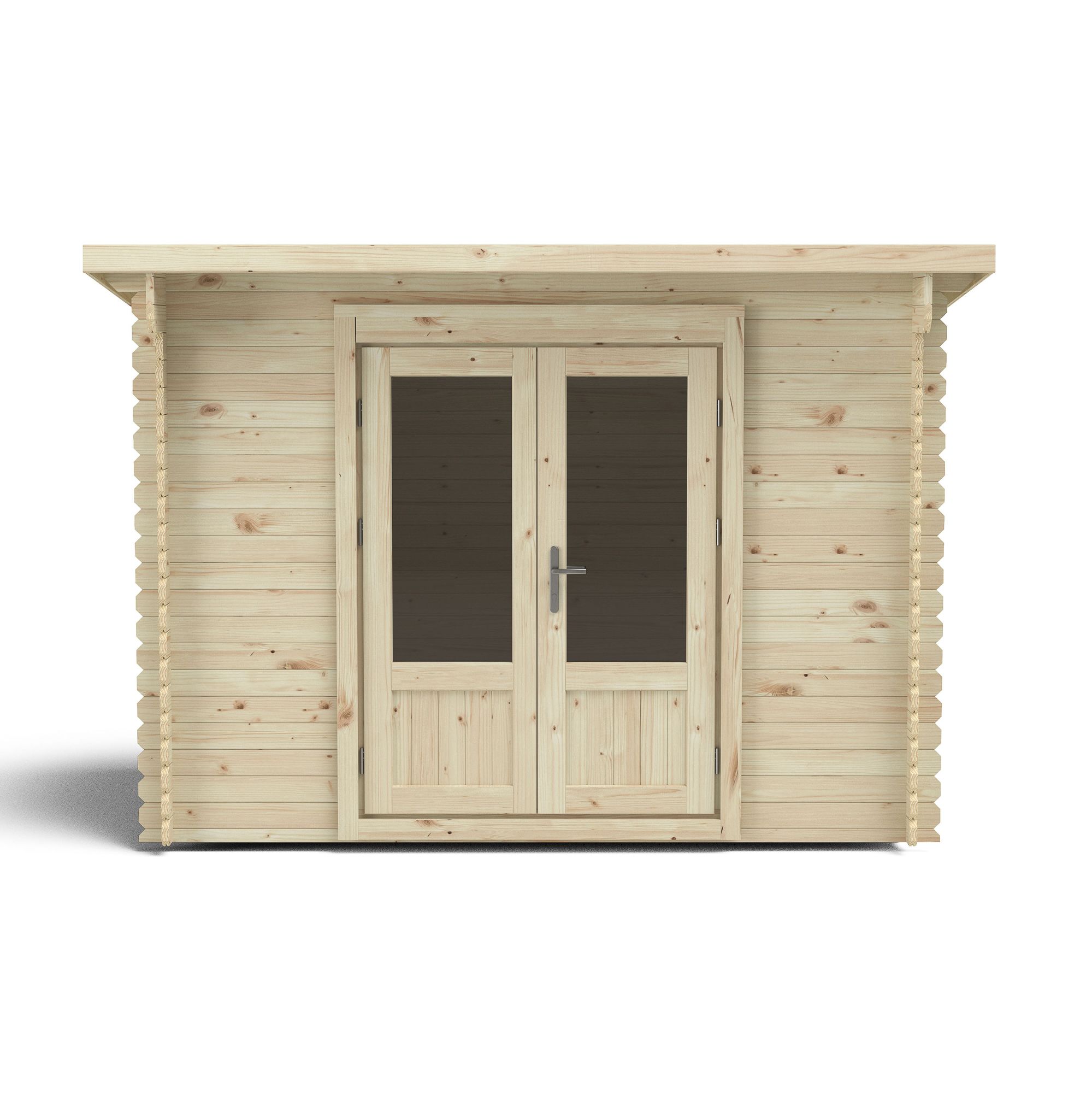 Forest Garden Harwood 2x3 ft Toughened glass with Double door Pent Wooden Cabin