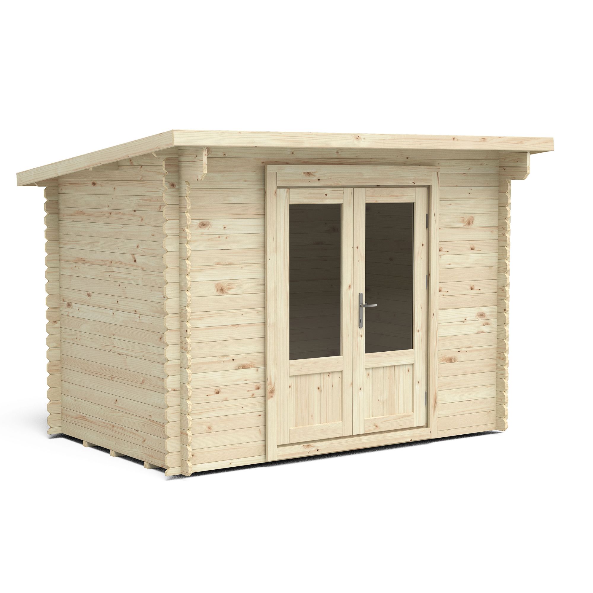 Forest Garden Harwood 2x3 ft Toughened glass with Double door Pent Wooden Cabin