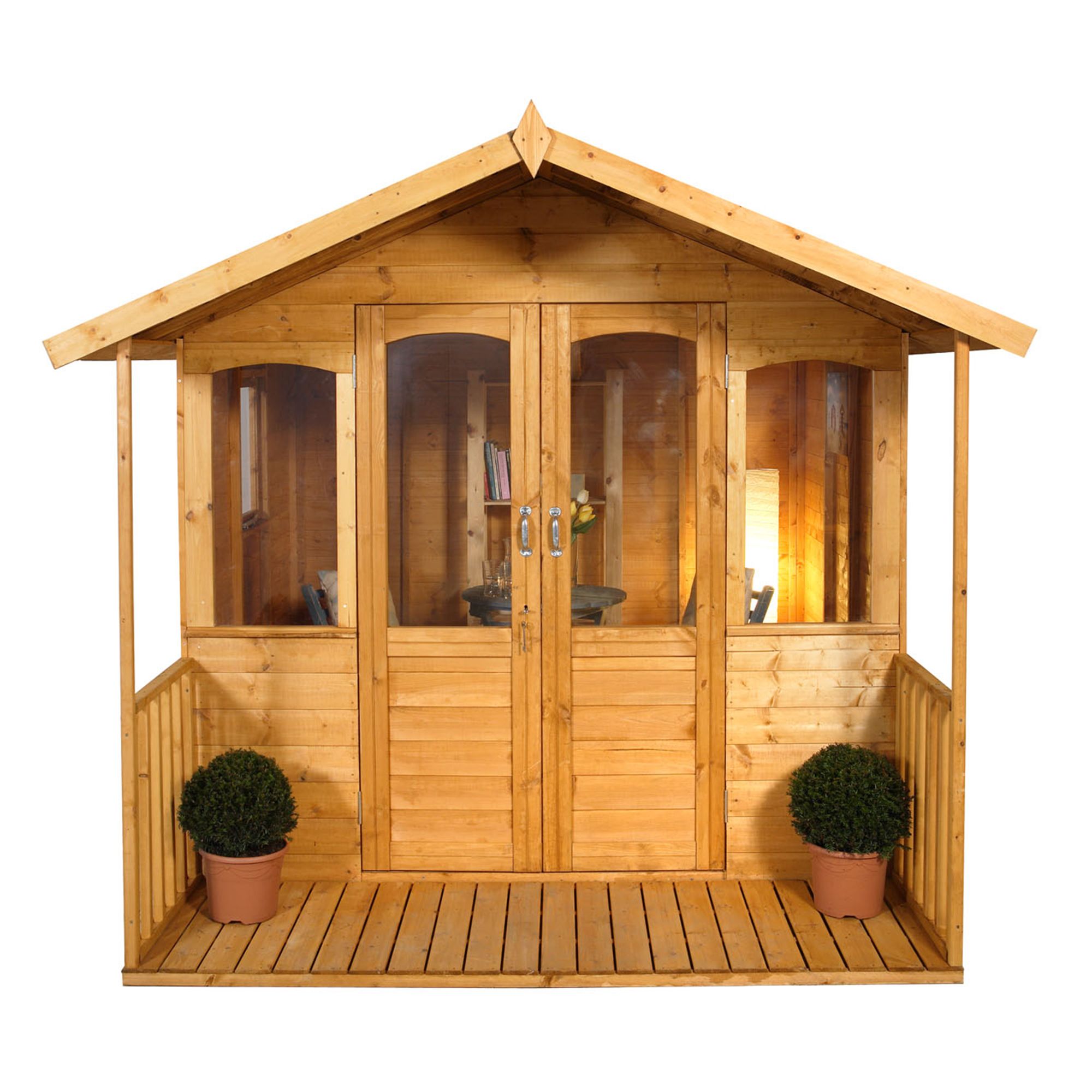Forest Garden Hollington 8x8 ft with Double door & 4 windows Apex Summer house (H)2290mm x (W)2530mm - Assembly service included
