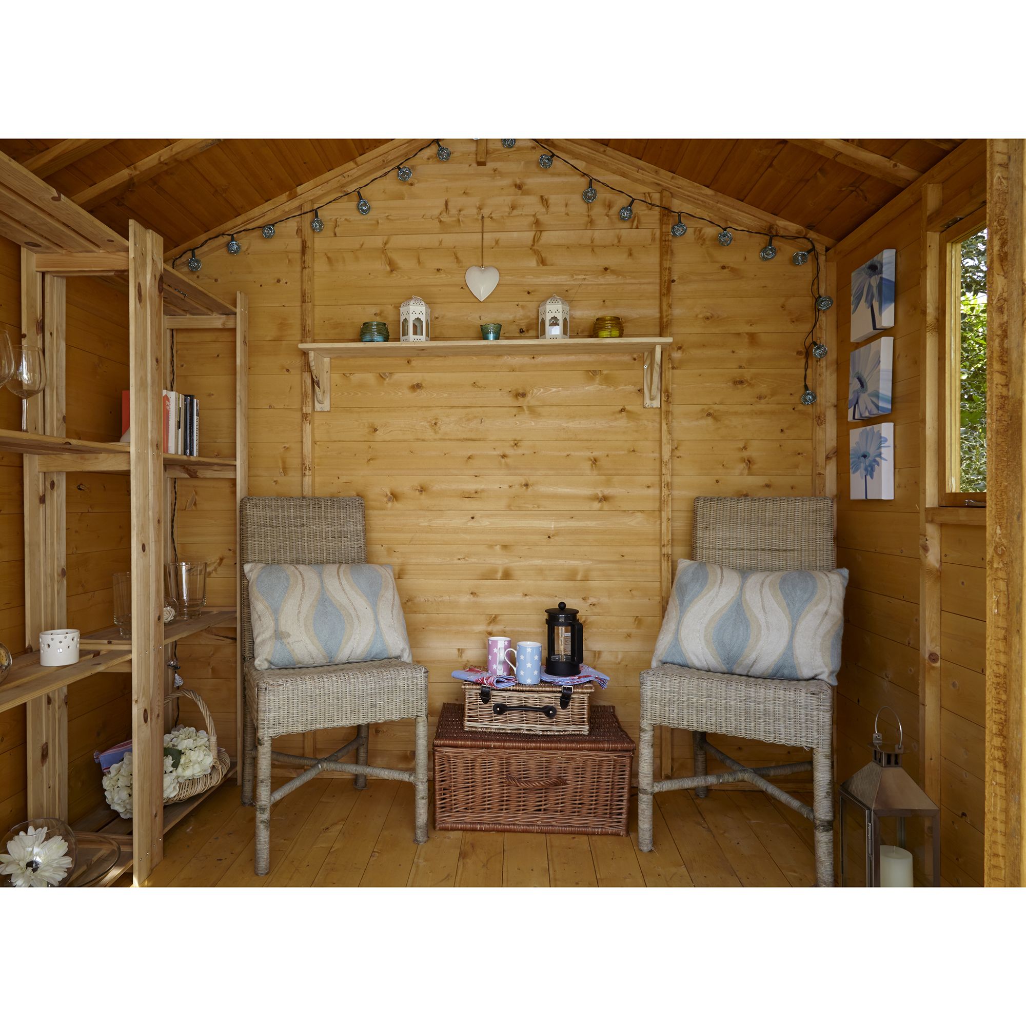 Forest Garden Hollington 8x8 ft with Double door & 4 windows Apex Summer house (H)2290mm x (W)2530mm - Assembly service included