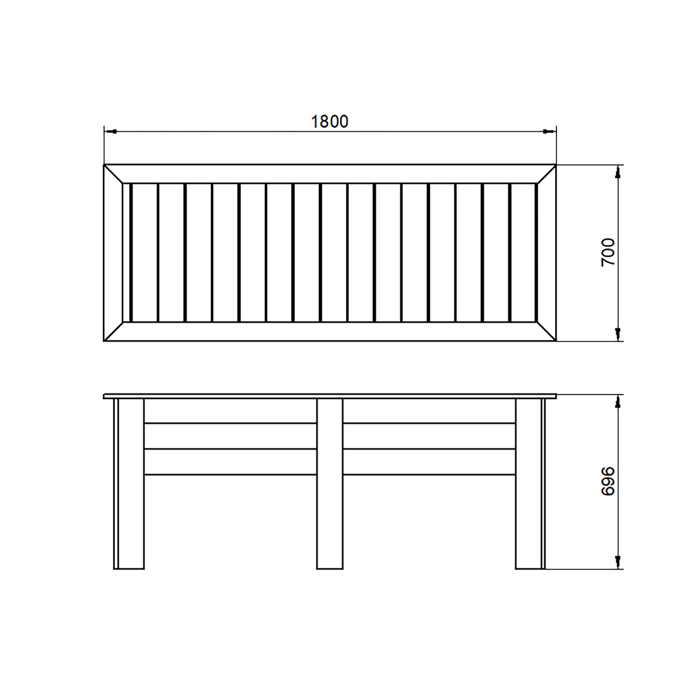 Forest Garden Kitchen Garden Wooden Rectangular Planter (H)70cm (W)180cm