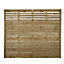 Forest Garden Kyoto Contemporary Slatted Pressure treated 5ft Wooden Decorative fence panel (W)1.8m (H)1.5m, Pack of 3