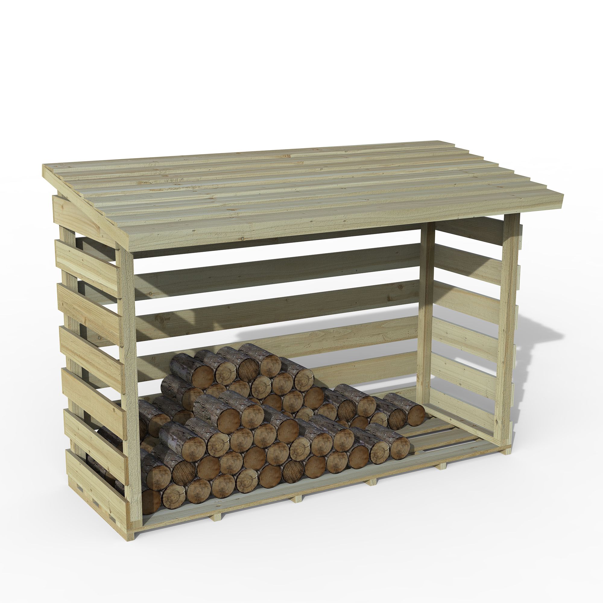 Forest Garden Large Wooden 6x3 ft Pent Log store