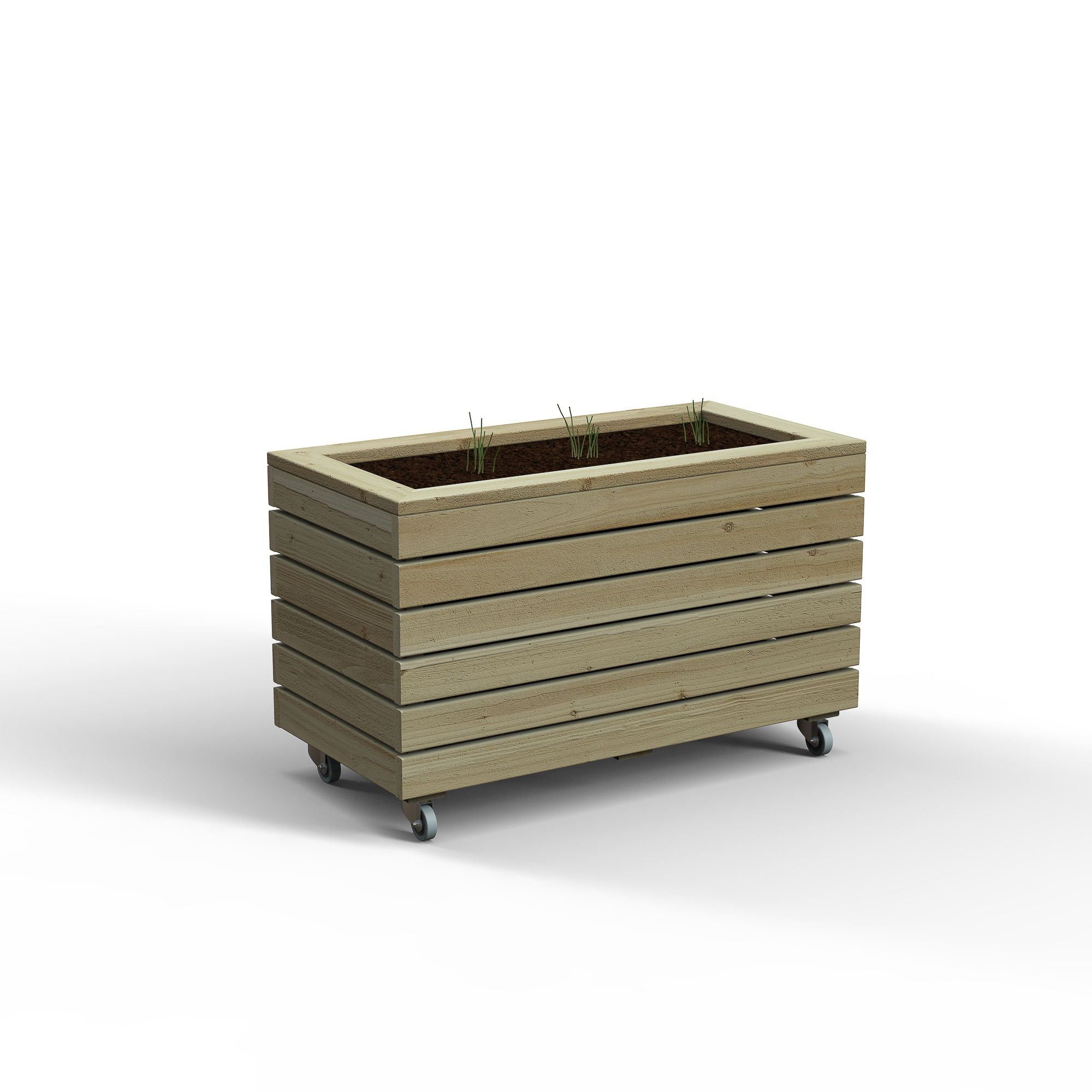 Forest Garden Linear 104L Natural Timber Rectangular Planter (H)49.6cm ...