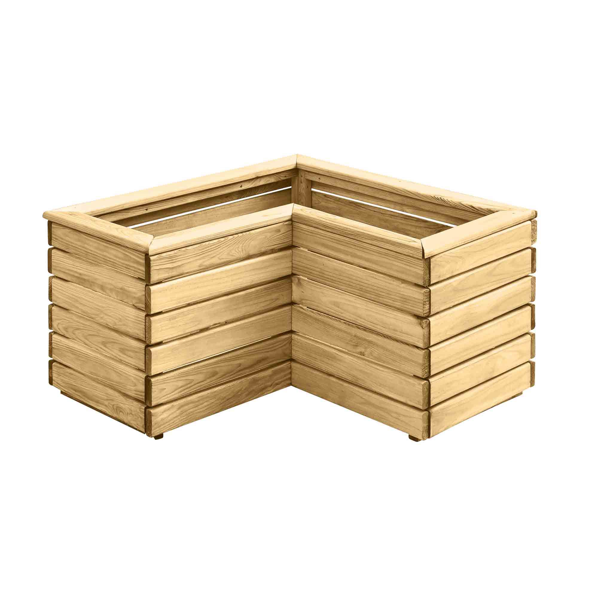 Forest Garden Linear corner Natural Timber Wooden Rectangular Planter (H)44cm (W)80cm