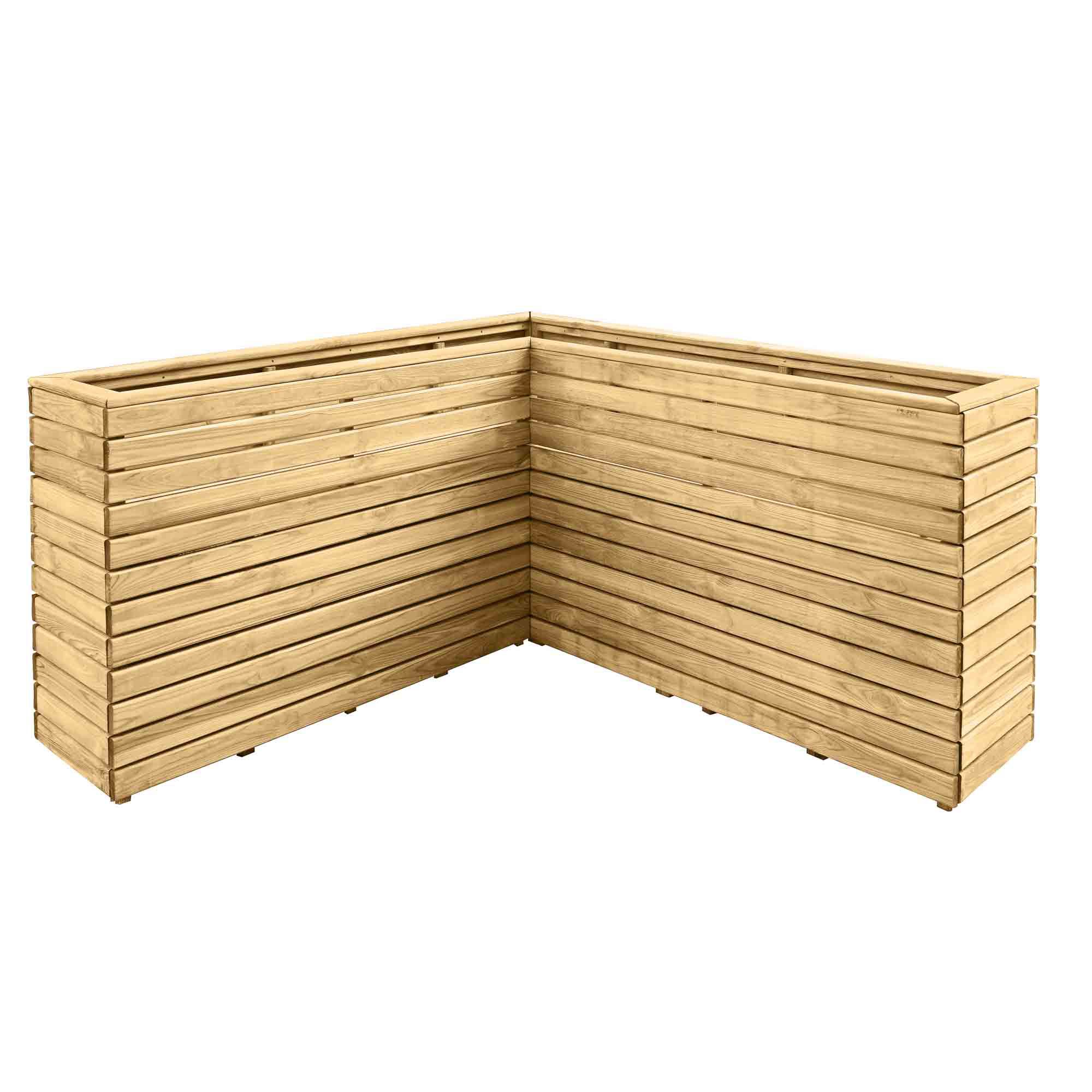 Forest Garden Linear corner Natural Timber Wooden Rectangular Planter ...