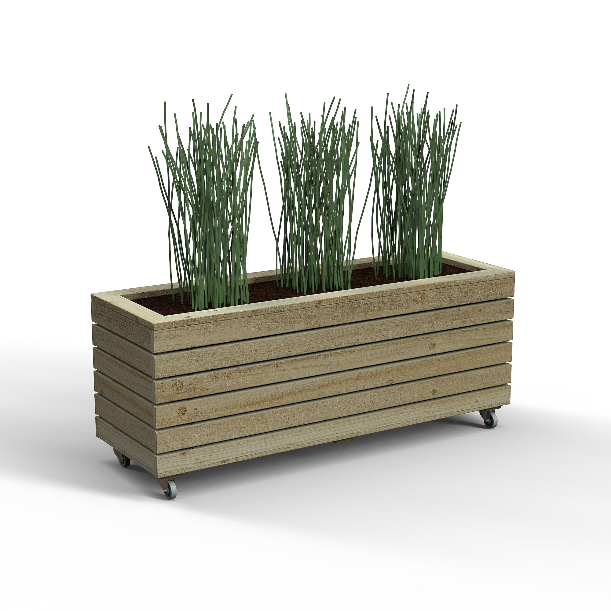 Forest Garden Linear Natural Timber Rectangular Planter (H) 49.6cm x (W) 120cm