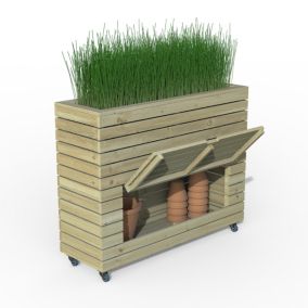 Forest Garden Linear Natural Timber Rectangular Planter (H) 97.2cm x (W) 120cm (H)97.2cm (W)120cm