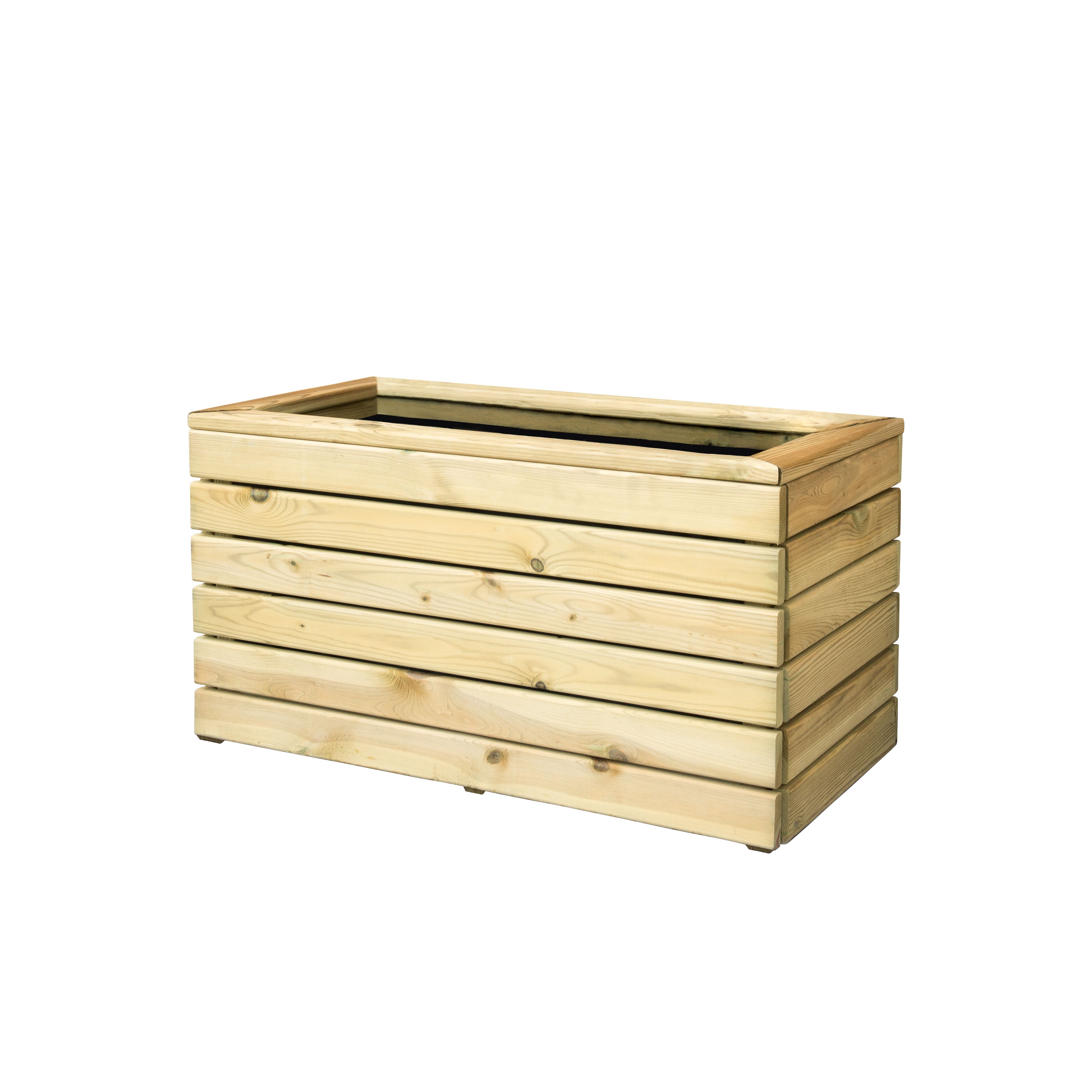 Forest Garden Linear Wooden Rectangular Planter (H)44cm (W)80cm