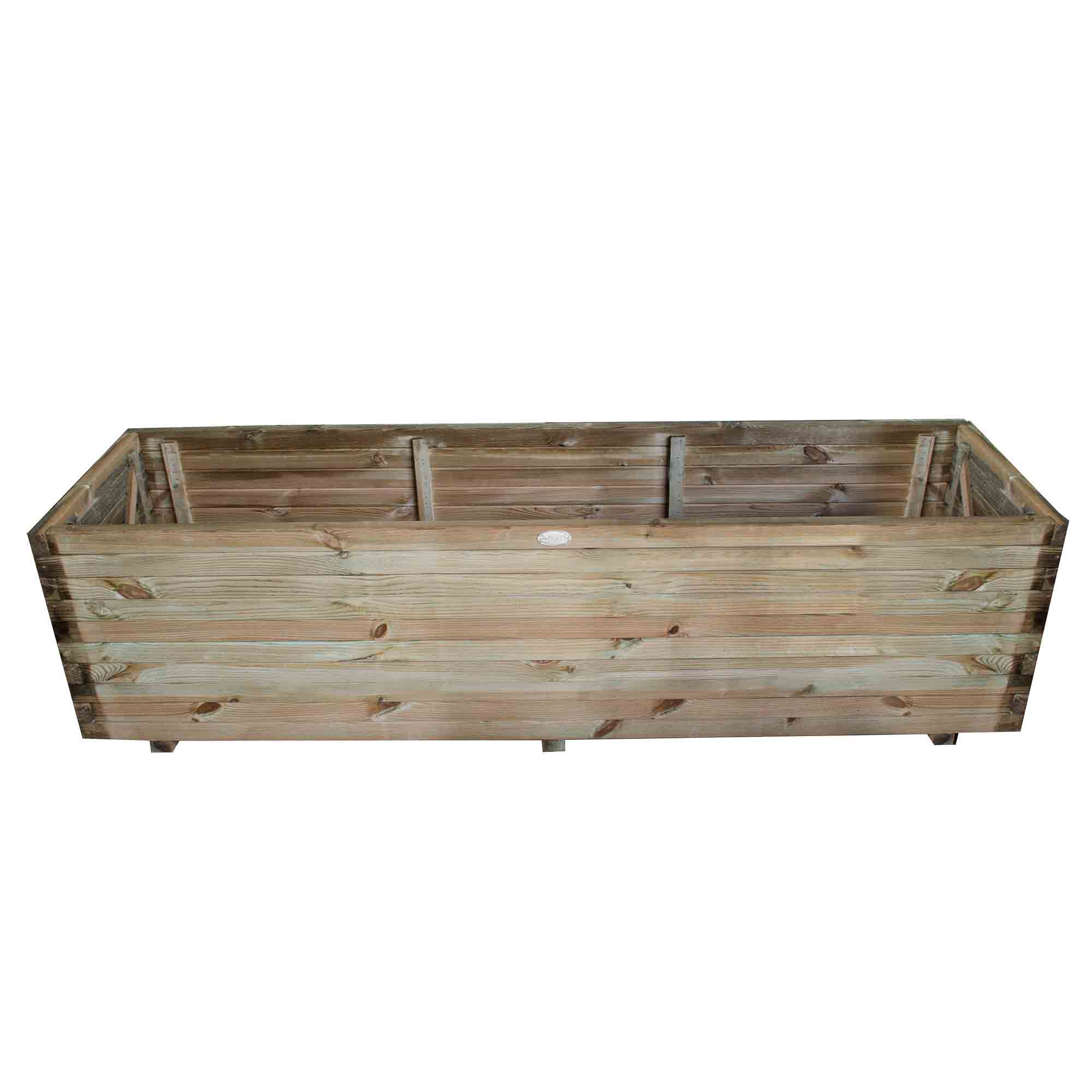 Forest Garden Lomello Natural Timber Wooden Rectangular Planter (H)50cm (W)180cm